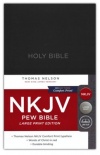 NKJV Pew Bible, Large Print, Red Letter Black Hardback